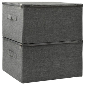 Stoff Aufbewahrungsboxen Anthrazit 2er-Set