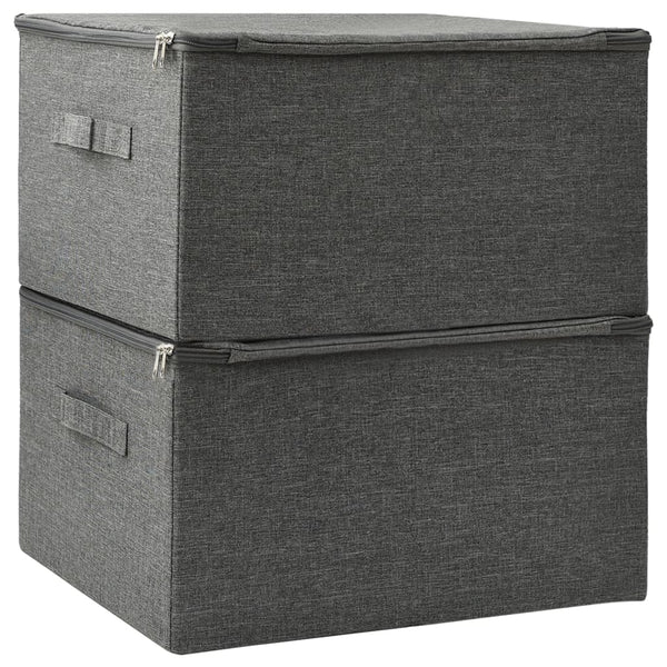 Stoff Aufbewahrungsboxen Anthrazit 2er-Set