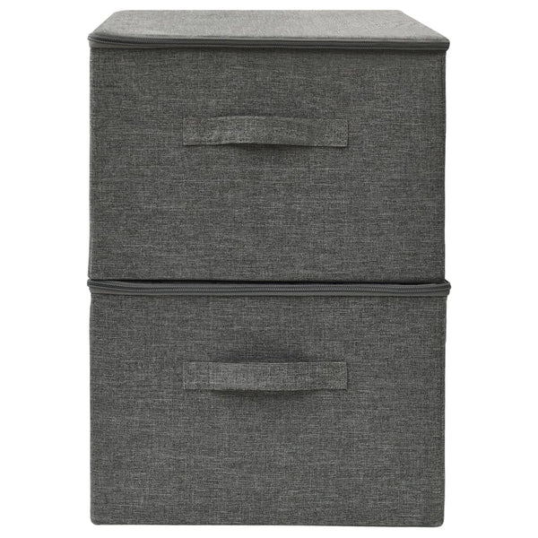 Stoff Aufbewahrungsboxen Anthrazit 2er-Set