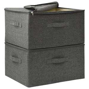 Stoff Aufbewahrungsboxen Anthrazit 2er-Set