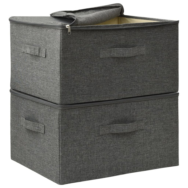 Stoff Aufbewahrungsboxen Anthrazit 2er-Set