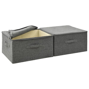 Stoff Aufbewahrungsboxen Anthrazit 2er-Set
