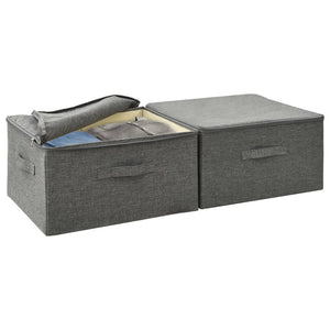 Stoff Aufbewahrungsboxen Anthrazit 2er-Set