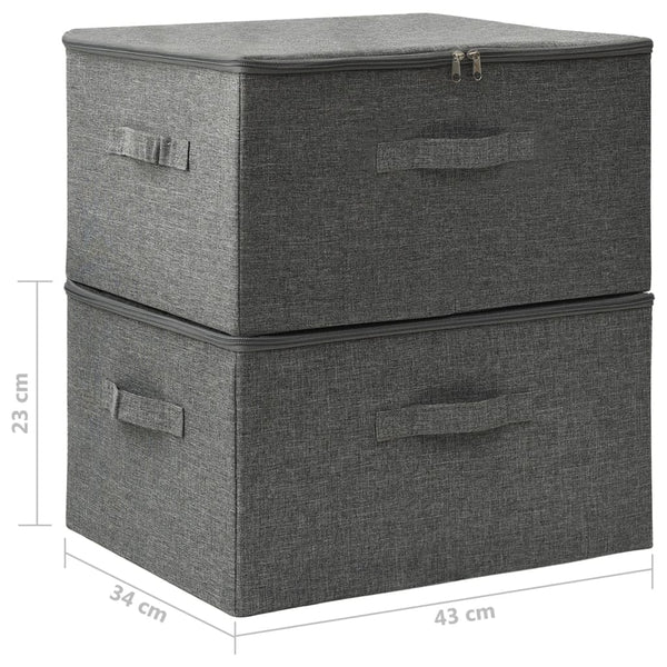 Stoff Aufbewahrungsboxen Anthrazit 2er-Set