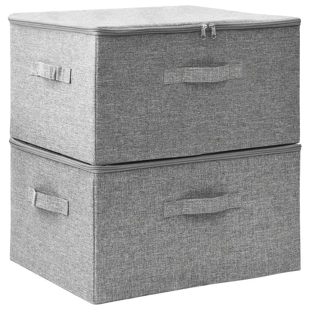 vidaXL Boîtes de rangement 2 pcs Tissu 43x34x23 cm Gris