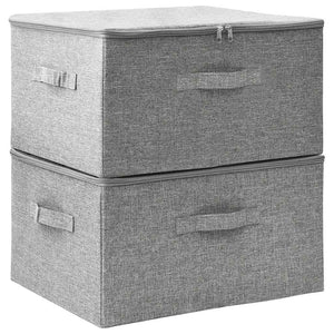 Aufbewahrungsboxen Grau Stoff 2er-Set
