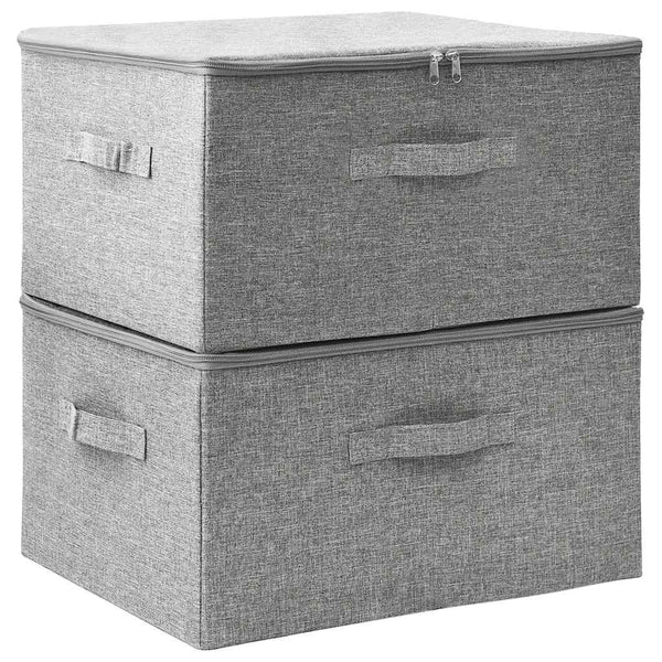 Aufbewahrungsboxen Grau Stoff 2er-Set