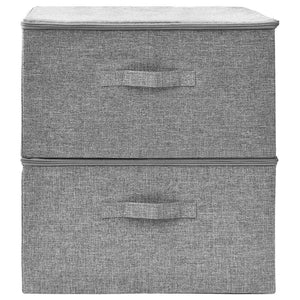 Aufbewahrungsboxen Grau Stoff 2er-Set