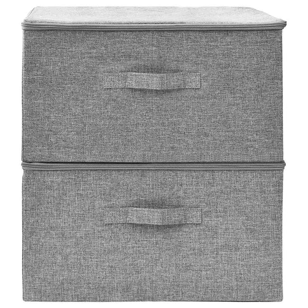 Aufbewahrungsboxen Grau Stoff 2er-Set