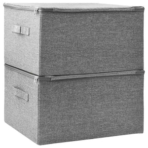 Aufbewahrungsboxen Grau Stoff 2er-Set