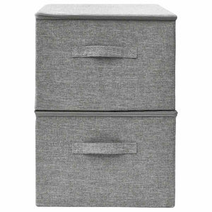 Aufbewahrungsboxen Grau Stoff 2er-Set