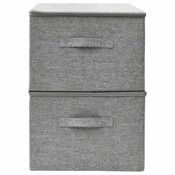 Aufbewahrungsboxen Grau Stoff 2er-Set