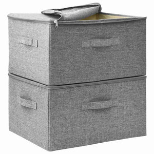Aufbewahrungsboxen Grau Stoff 2er-Set