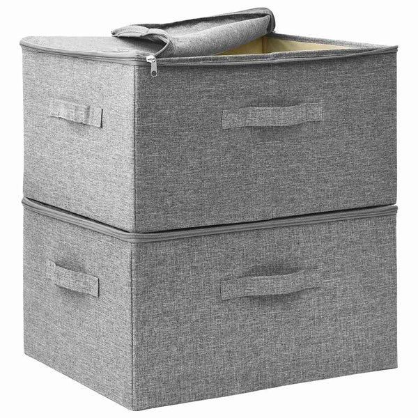 Aufbewahrungsboxen Grau Stoff 2er-Set