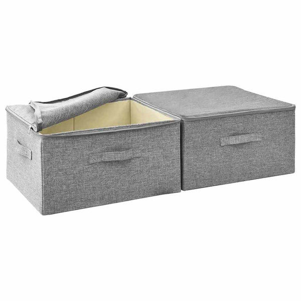 Aufbewahrungsboxen Grau Stoff 2er-Set