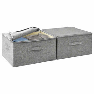 Aufbewahrungsboxen Grau Stoff 2er-Set