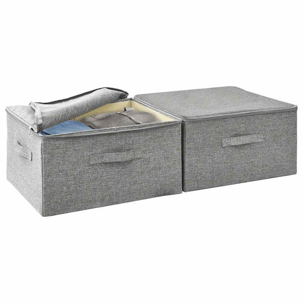 Aufbewahrungsboxen Grau Stoff 2er-Set