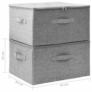 Aufbewahrungsboxen Grau Stoff 2er-Set