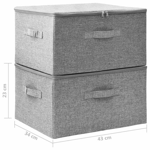 Aufbewahrungsboxen Grau Stoff 2er-Set