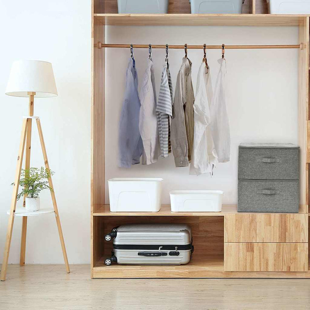 vidaXL Boîtes de rangement 2 pcs Tissu 43x34x23 cm Gris