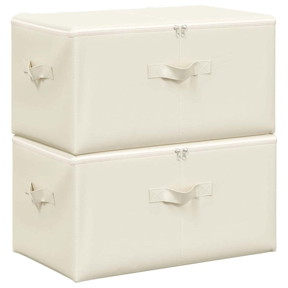 Aufbewahrungsboxen Stoff Creme 2er-Set