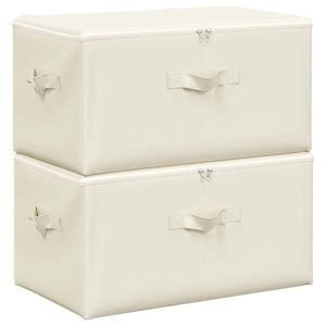 Aufbewahrungsboxen Stoff Creme 2er-Set