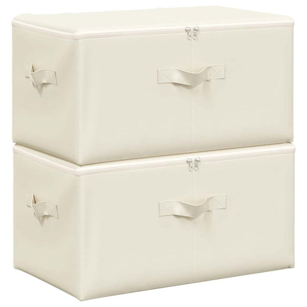 Aufbewahrungsboxen Stoff Creme 2er-Set
