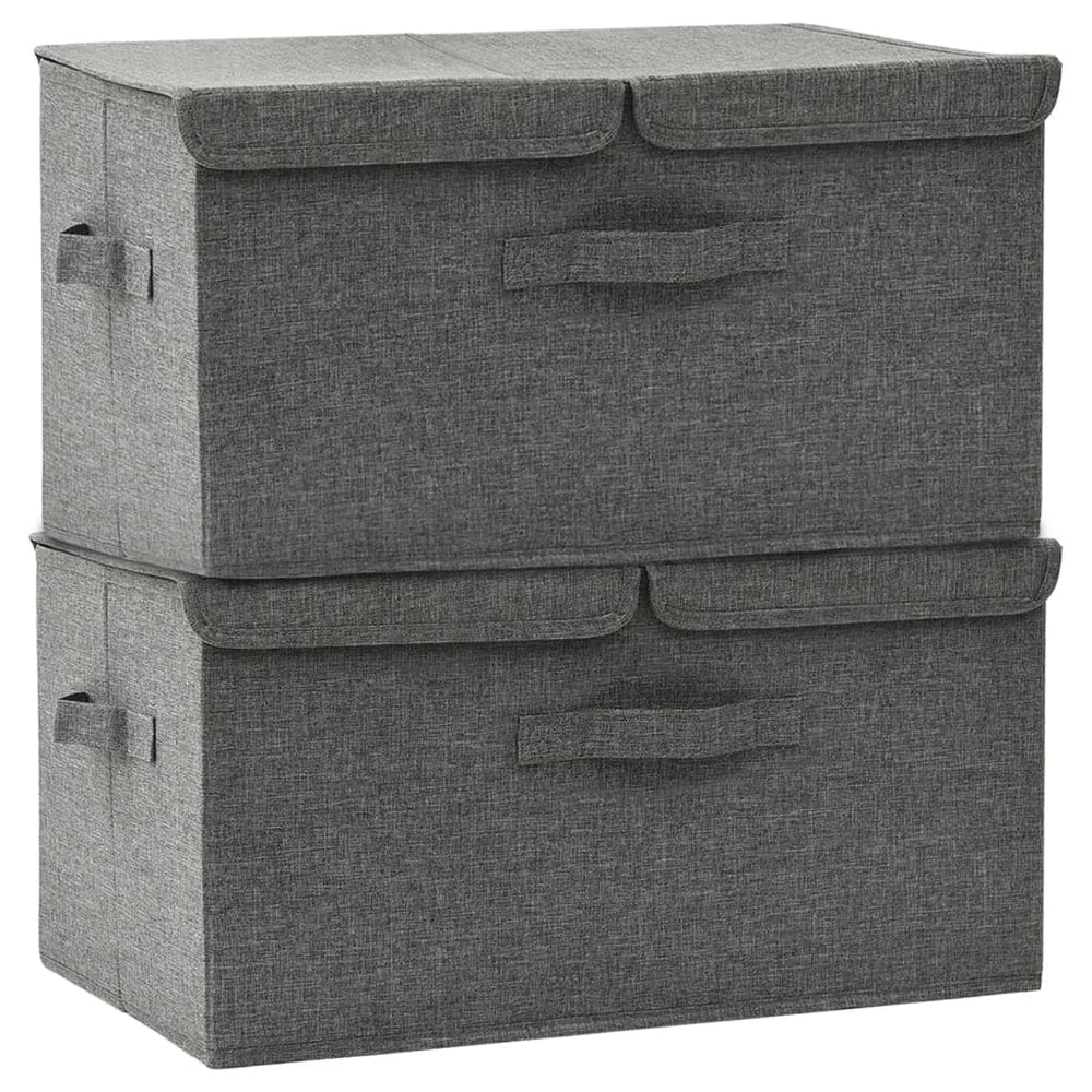 vidaXL Boîtes de rangement 2 pcs Tissu 50x30x25 cm Anthracite