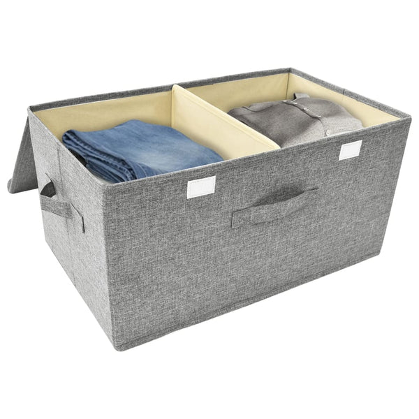 Stoff Aufbewahrungsbox Grau 50x30x25 cm