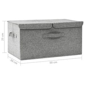Stoff Aufbewahrungsbox Grau 50x30x25 cm