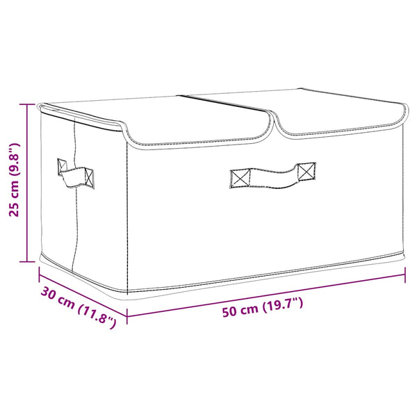 Stoff Aufbewahrungsbox Creme 50x30x25 cm