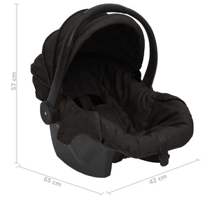 3-in-1 Kinderwagen Anthrazit und Schwarz Stahl
