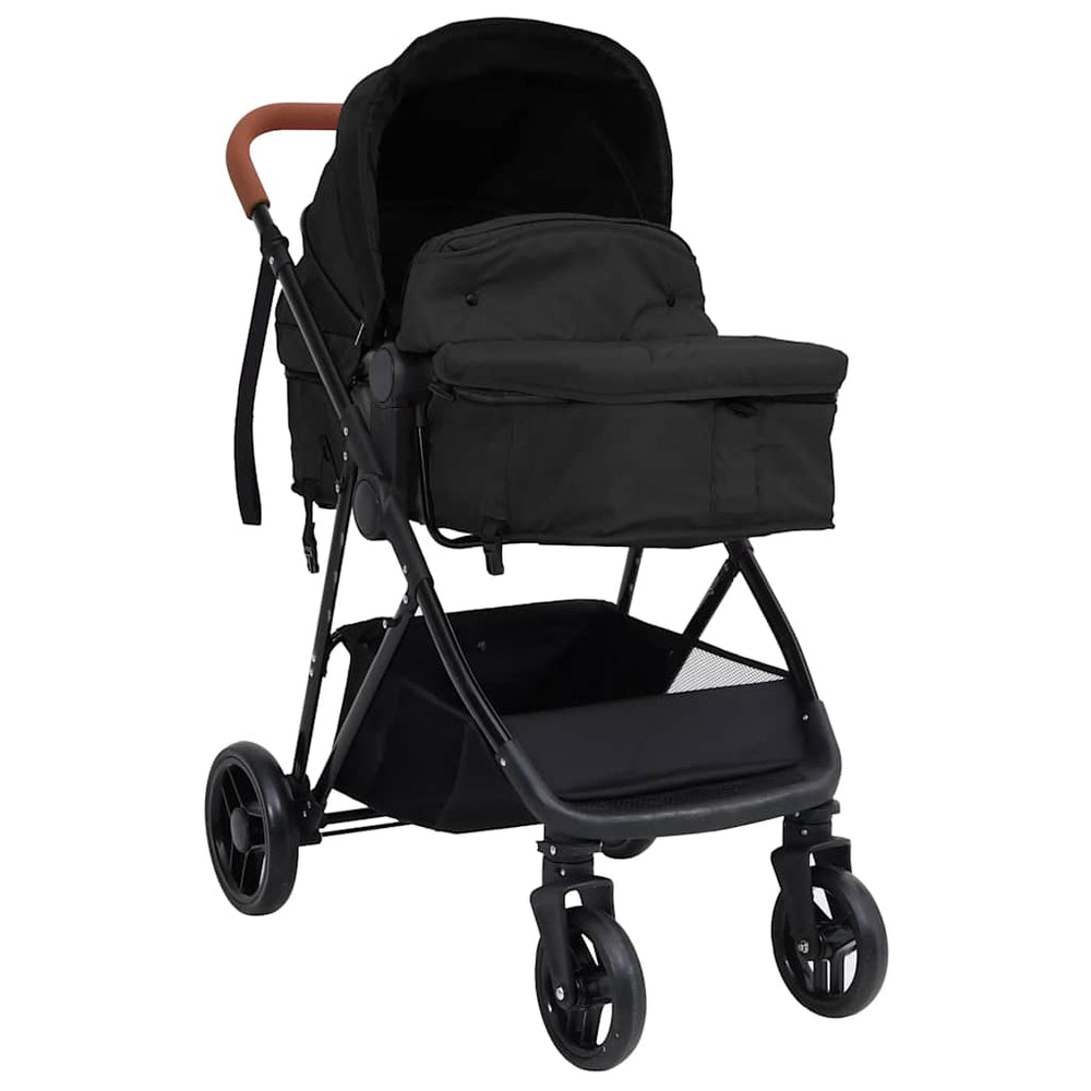 3-in-1 Kinderwagen Anthrazit/Schwarz