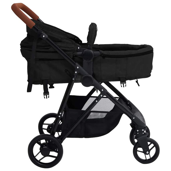3-in-1 Kinderwagen Anthrazit/Schwarz