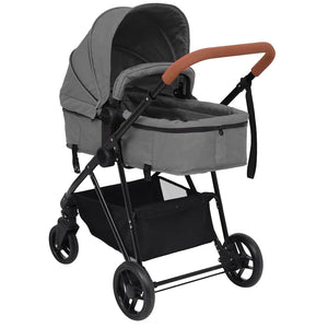 vidaXL Poussette 2 en 1 Gris clair et noir Acier