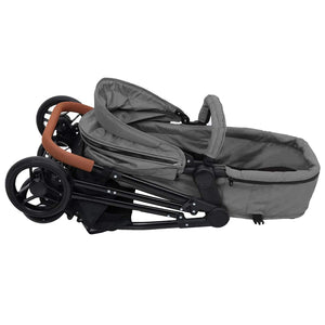 vidaXL Poussette 2 en 1 Gris clair et noir Acier