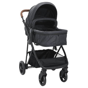 2-in-1 Kinderwagen Anthrazit/Schwarz