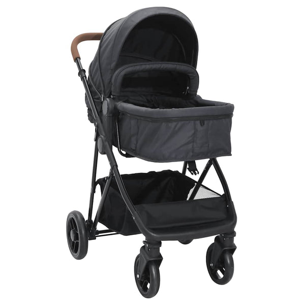 2-in-1 Kinderwagen Anthrazit/Schwarz