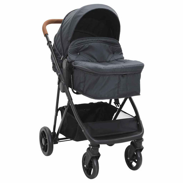 2-in-1 Kinderwagen Anthrazit/Schwarz