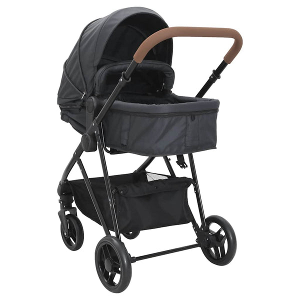 2-in-1 Kinderwagen Anthrazit/Schwarz