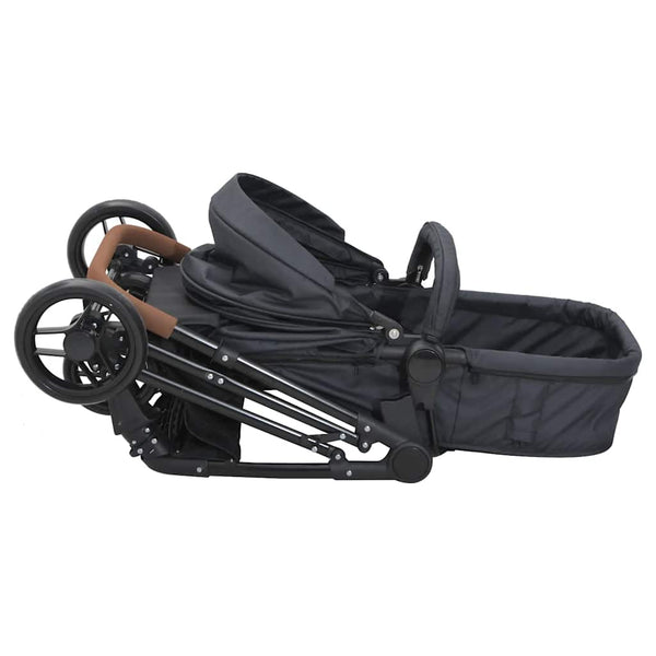 2-in-1 Kinderwagen Anthrazit/Schwarz