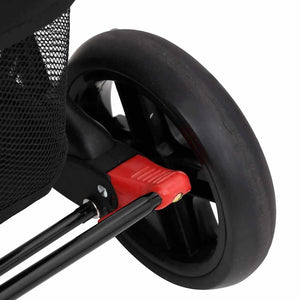 vidaXL Poussette double rouge acier
