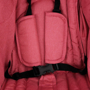 vidaXL Poussette double rouge acier