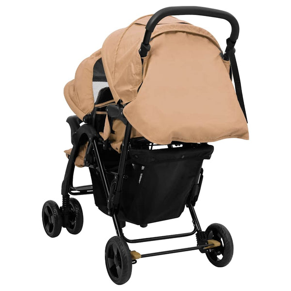 Tandem-Zwillingskinderwagen Taupe