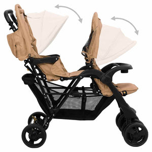Tandem-Zwillingskinderwagen Taupe
