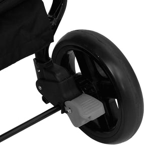 vidaXL Poussette double gris clair et noir Acier