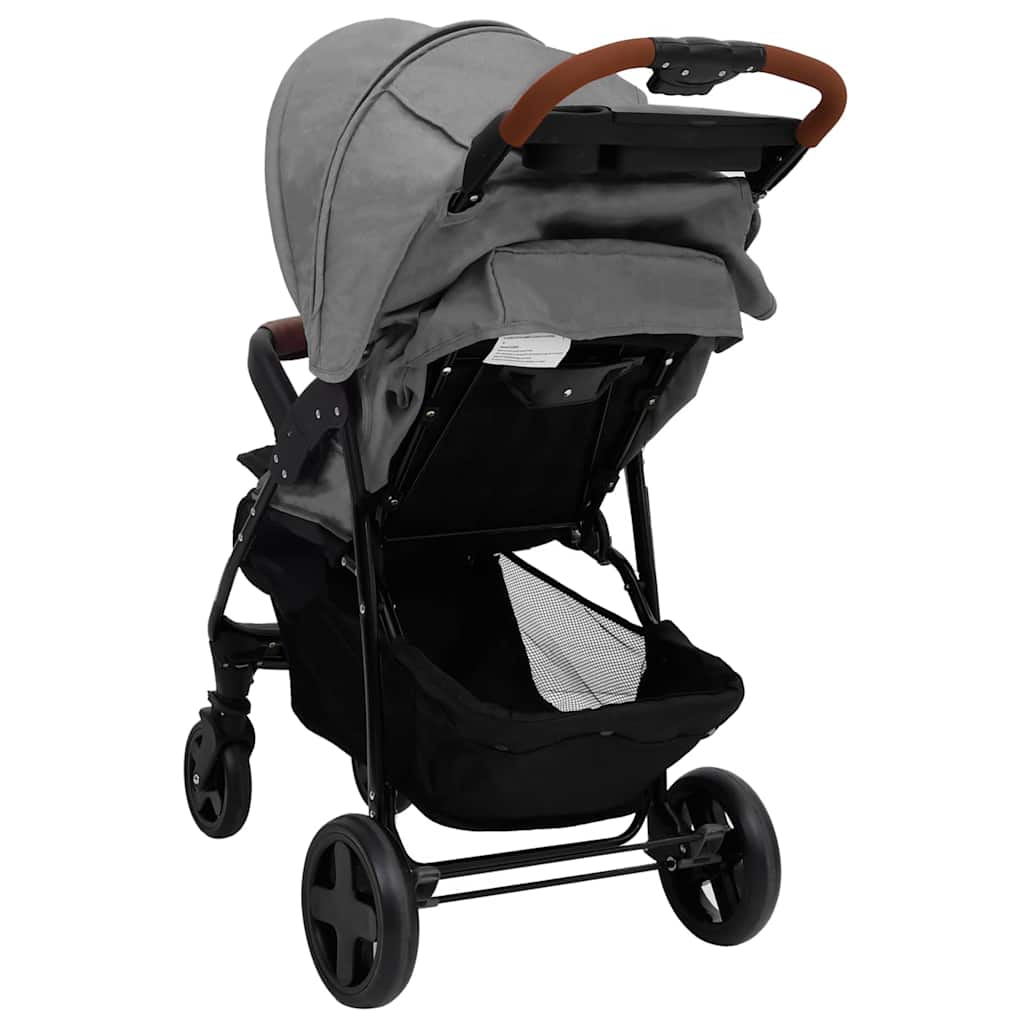 vidaXL Poussette 2 en 1 Gris clair Acier
