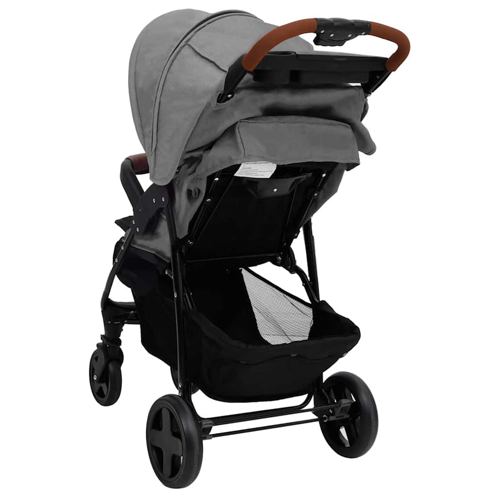 vidaXL Poussette 2 en 1 Gris clair Acier