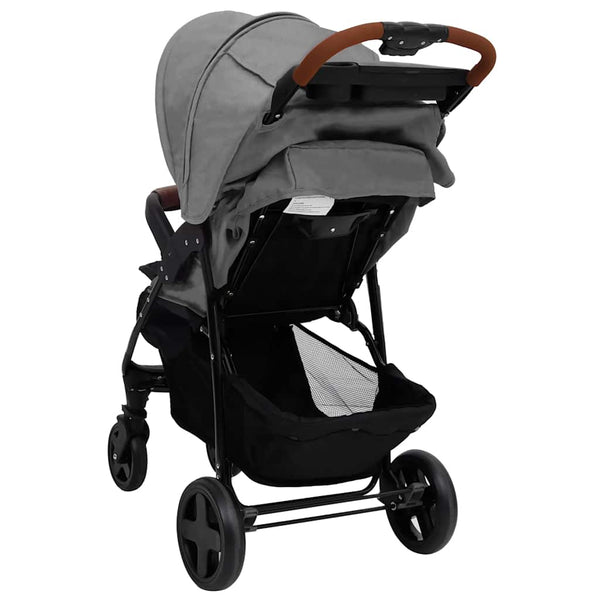 vidaXL Poussette 2 en 1 Gris clair Acier