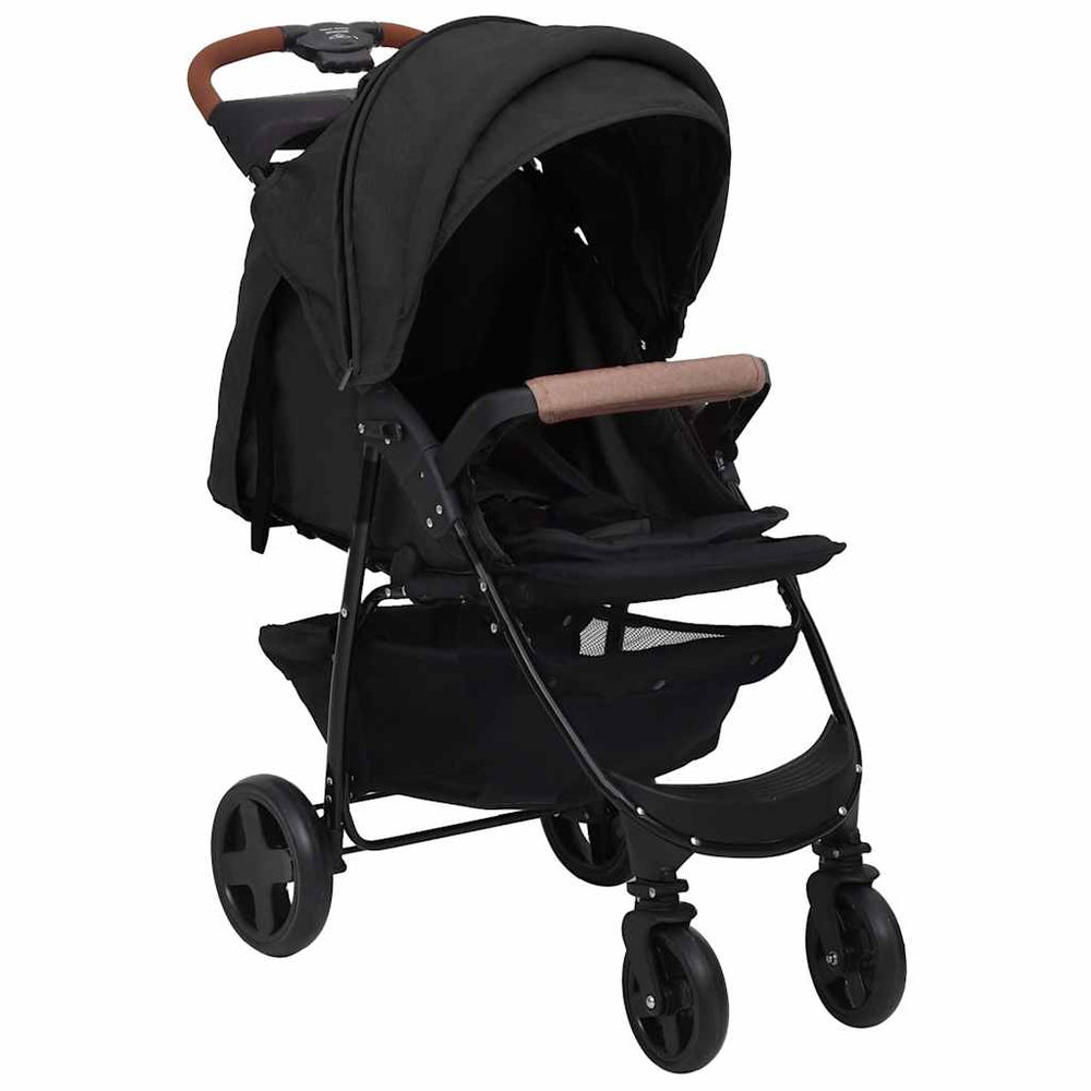 vidaXL Poussette 2-en-1 pour enfant anthracite acier